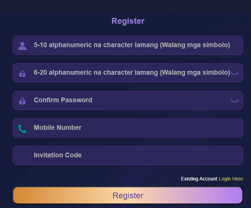 JOY7 Register - Gumawa ng account at i-register paa masimulan mag laro sa JOY7